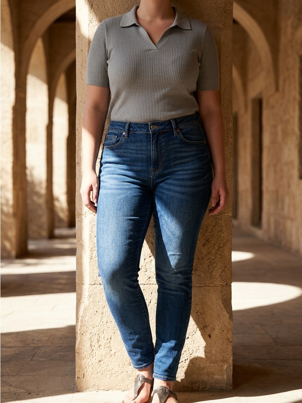 American Eagle Outfitters Skinny Jeans in Blue Denim